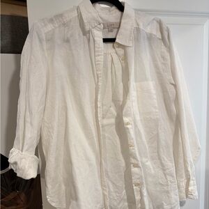 LOFT Men's Cream Button Down Shirt